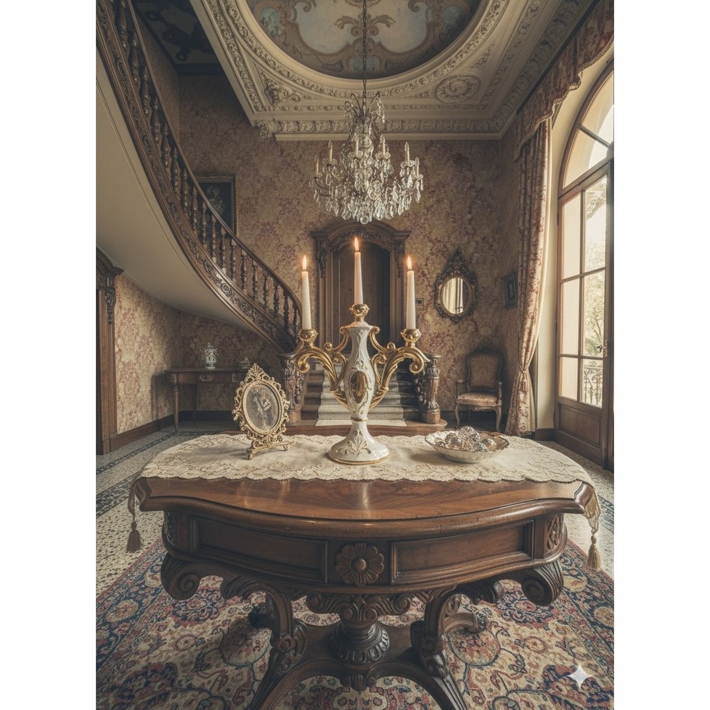 Antq Italian Porcelain & Gold Candelabra Candy Holder Hand Made In Italy Marked